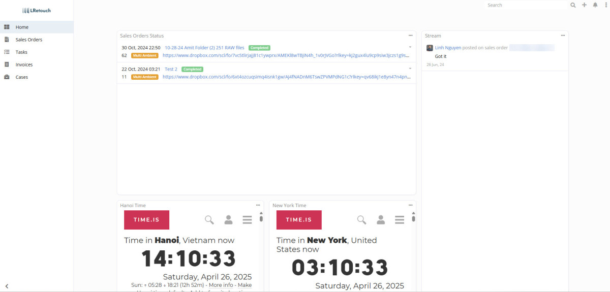LRetouch Client Portal Screenshot