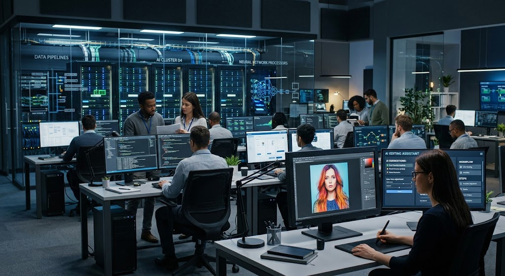 real ai photo editing workflow infrastructure human collaboration