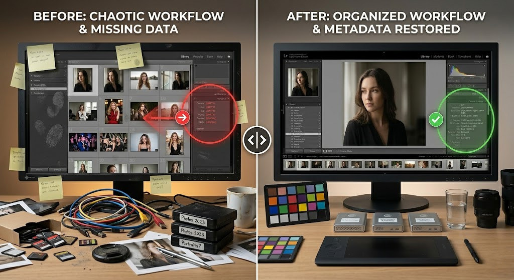 before after metadata restoration result
