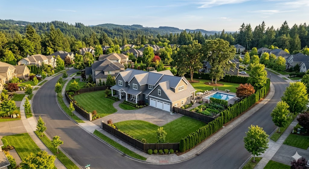 aerial real estate photography drone view