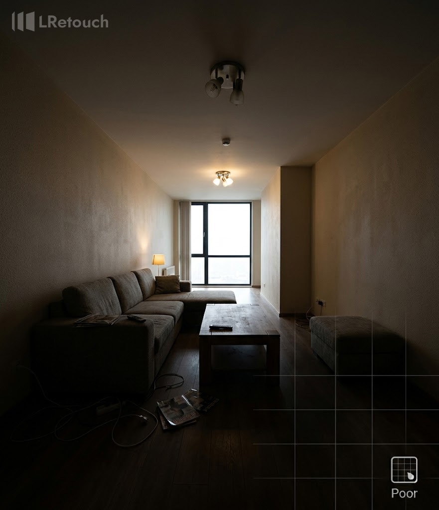 bad lighting real estate photo example