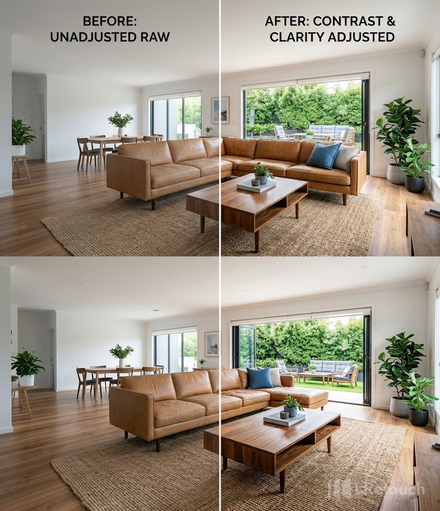 contrast and clarity real estate photo editing