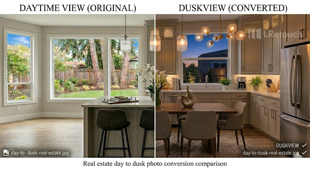 day to dusk real estate photo conversion