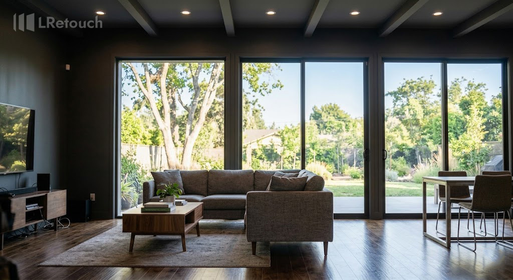 edited real estate photo with balanced lighting and colors