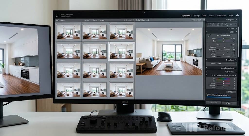 Lightroom batch editing real estate photos consistency