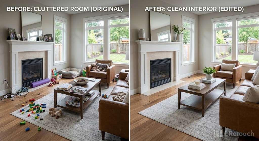 object removal real estate photo editing