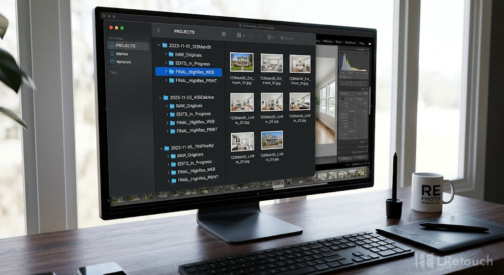 organizing real estate photo files for editing workflow
