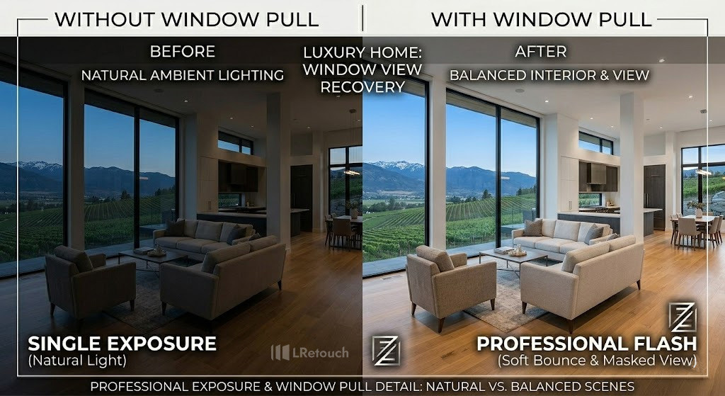 professional real estate photo bright and balanced interior