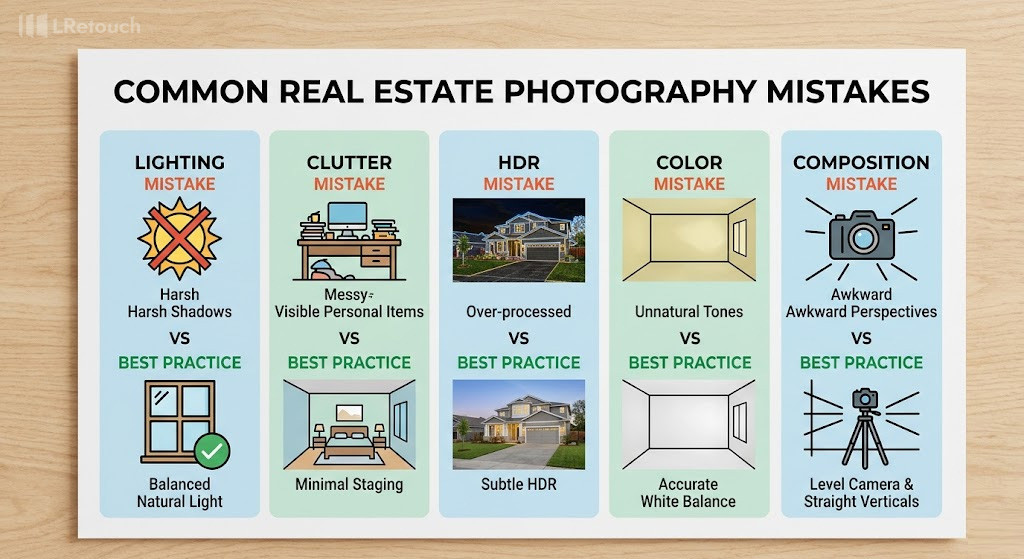 real estate photography mistakes infographic