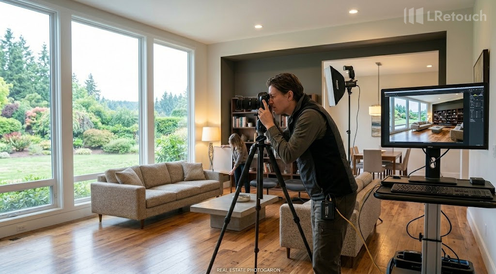 real estate photography setup tripod lighting
