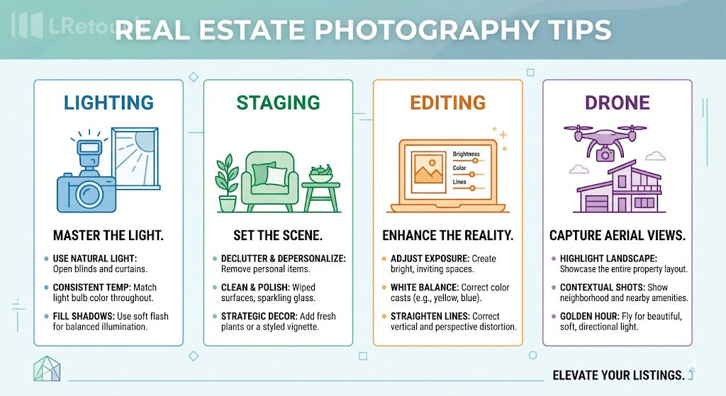 real estate visual marketing tips infographic