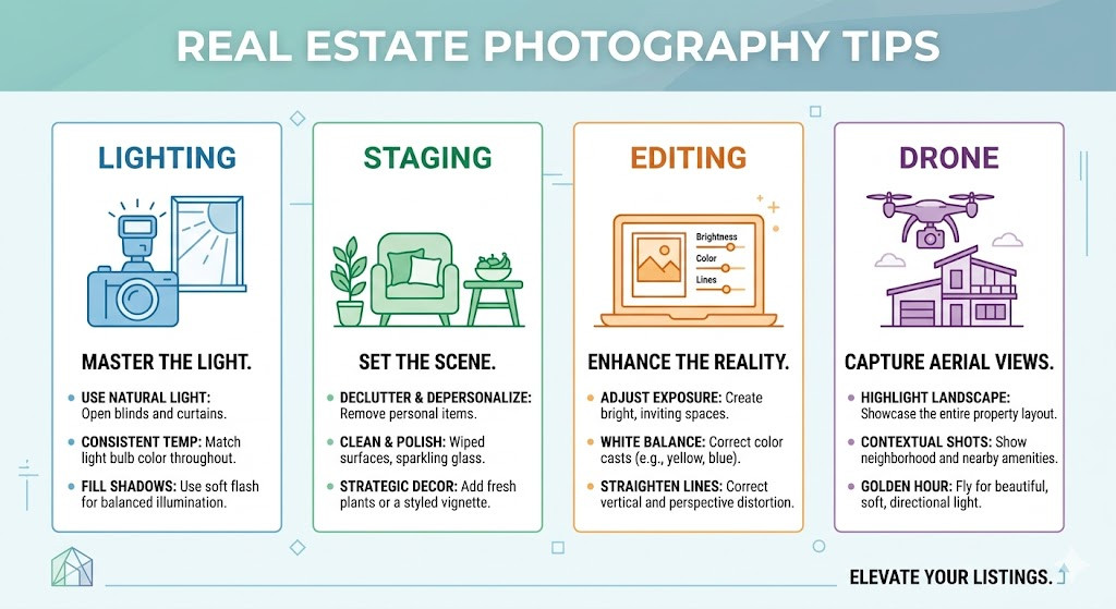 real estate visual marketing tips infographic