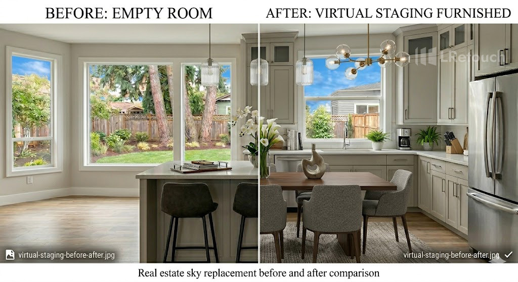 empty room vs virtual staging furnished