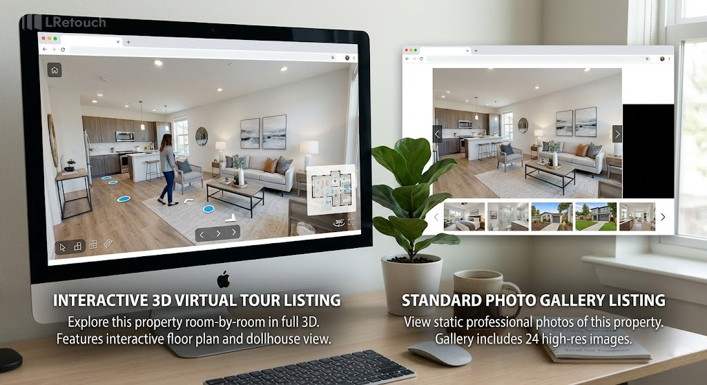 virtual tour vs static real estate listing