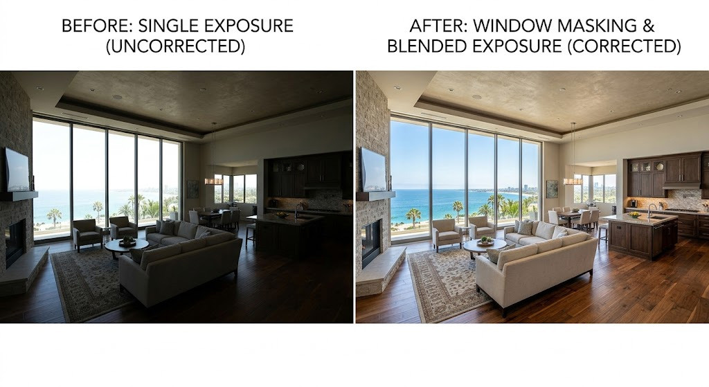 window masking real estate photo editing
