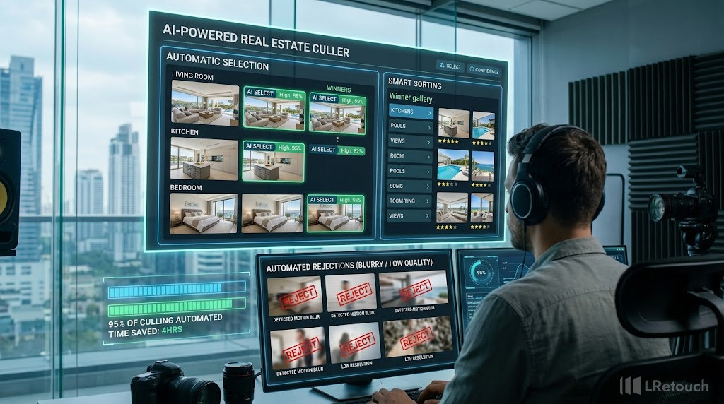AI real estate photo culling workflow