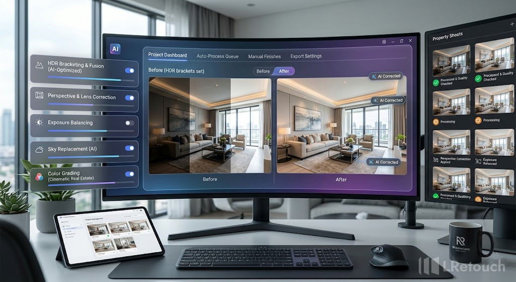 AI-powered real estate photo editing workflow
