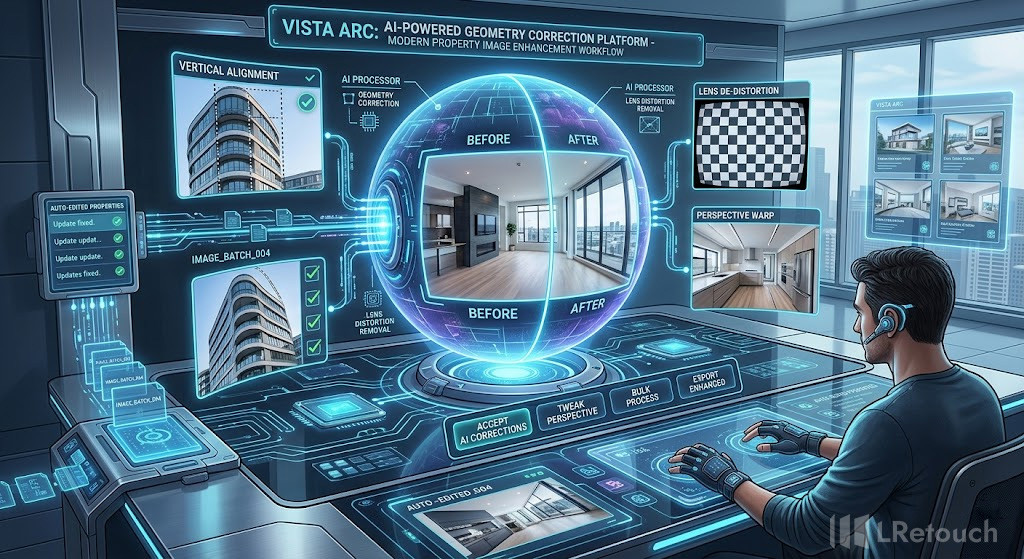AI real estate perspective correction workflow