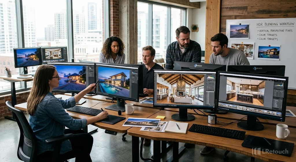 Professional outsource real estate photo editing team
