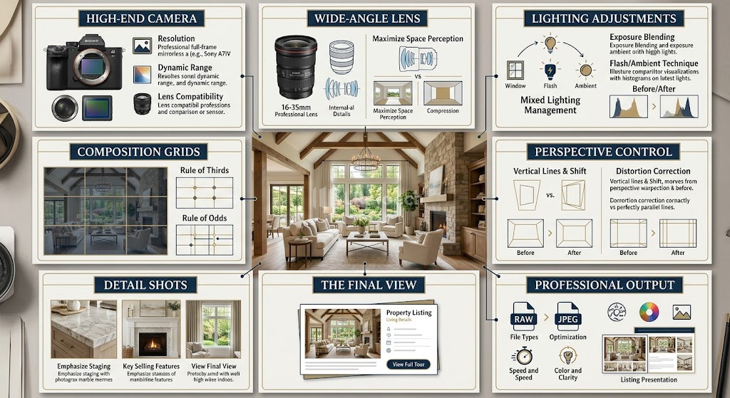 Collection of professional property photography tips and techniques for high-quality listings.