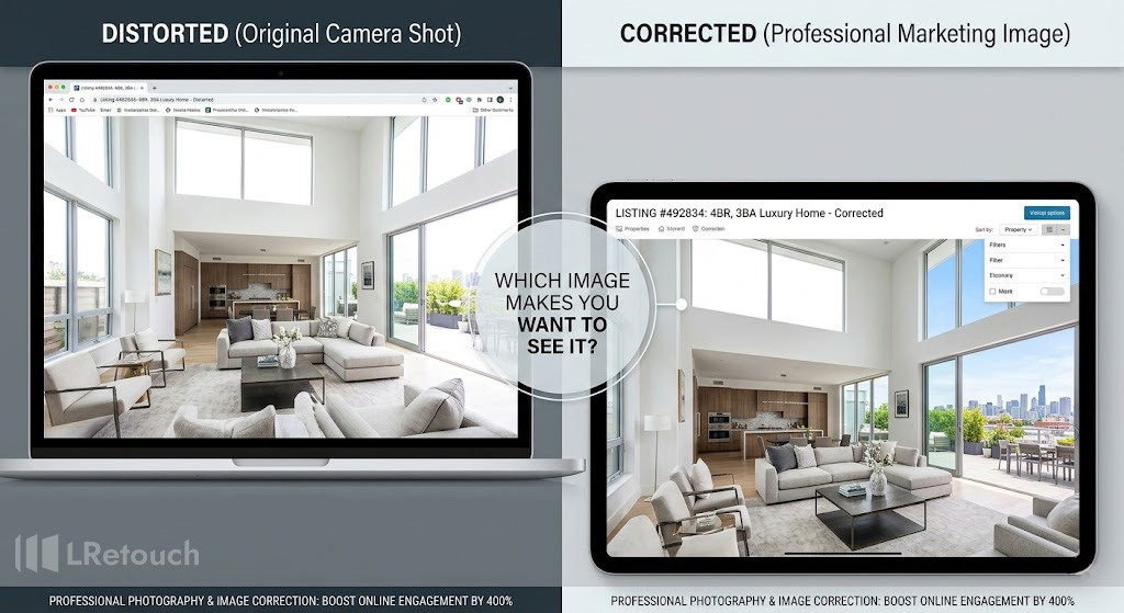 Buyer perception of corrected real estate photos