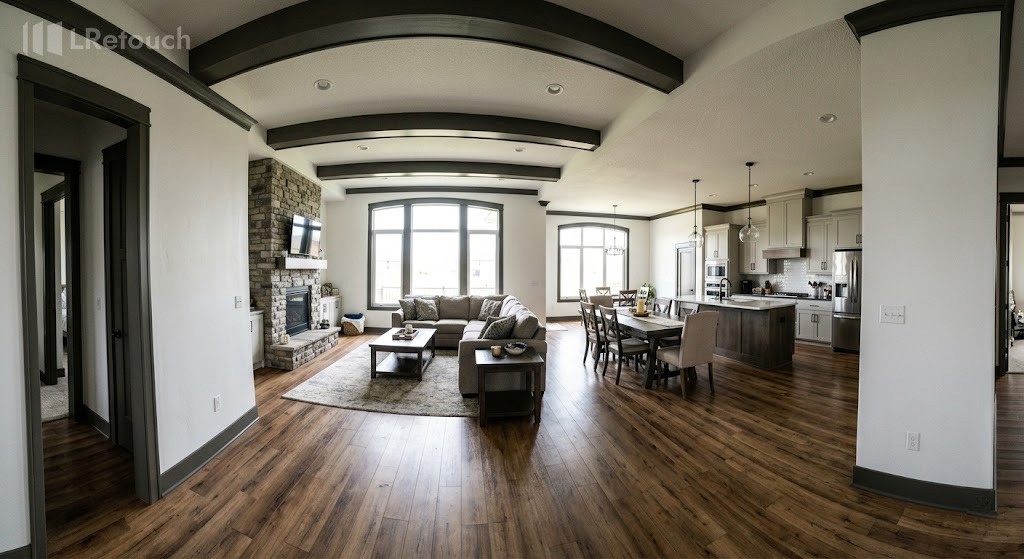 Wide-angle lens distortion in real estate photography