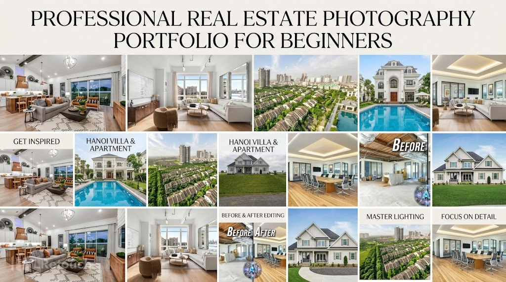 Professional real estate photography portfolio for beginners