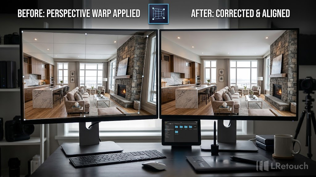 Fixing vertical lines in real estate photography