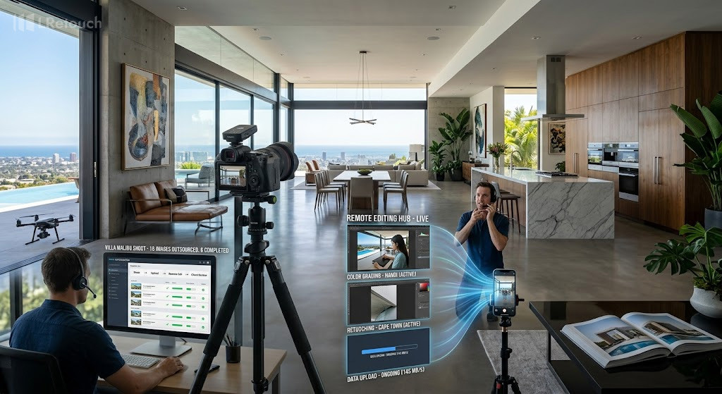 Hybrid real estate photo editing workflow