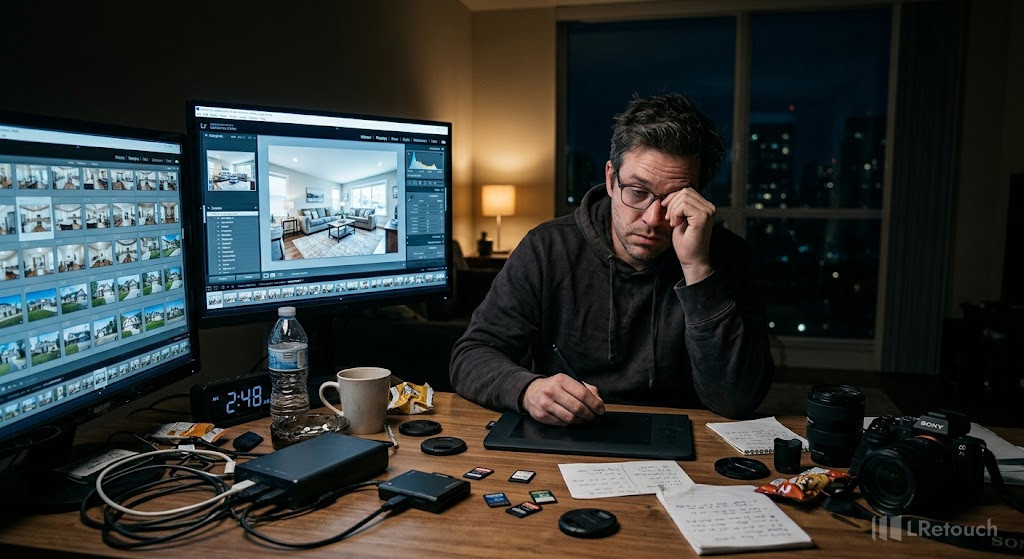 Photographer overwhelmed by editing large batches of real estate photos