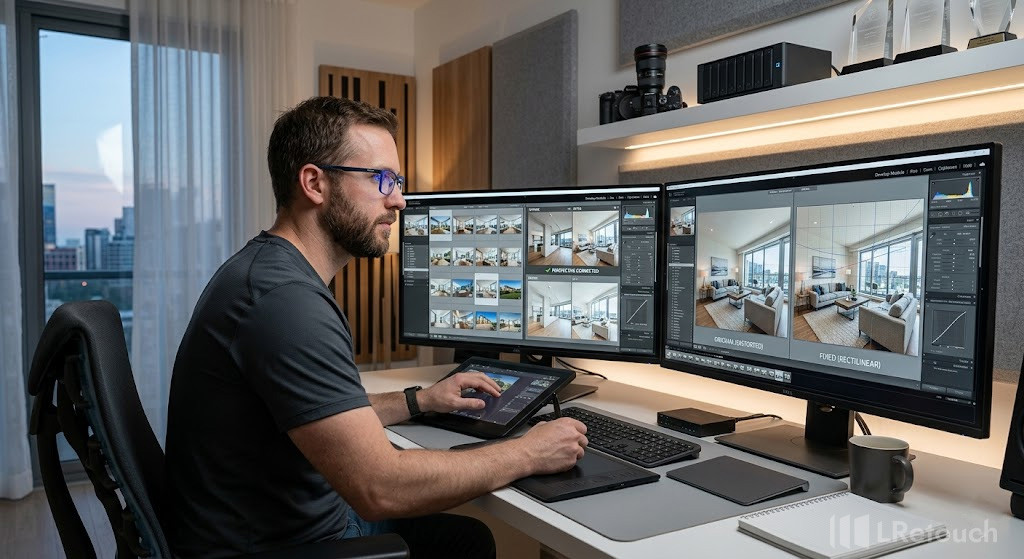 Professional real estate photo editing workflow