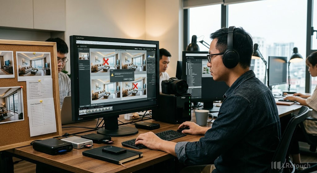 Photographer removing weak real estate photos