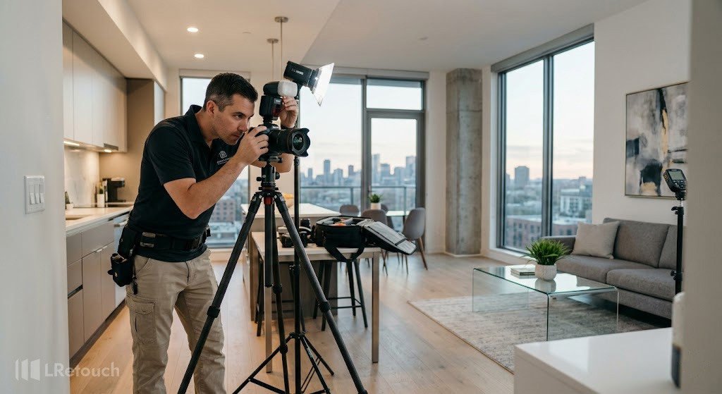Single exposure real estate photography setup