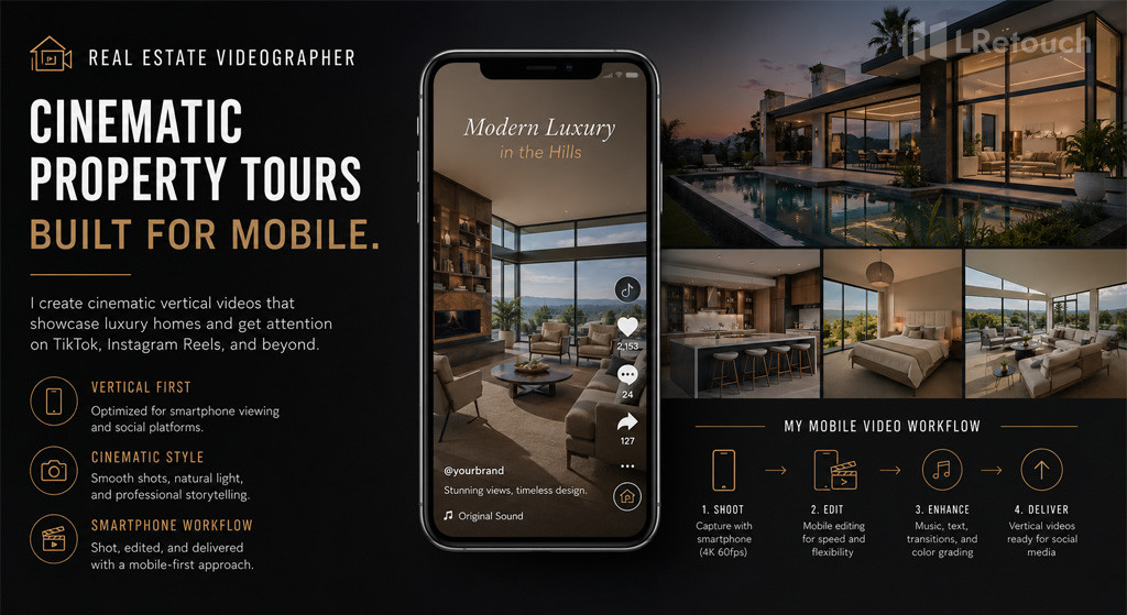 Vertical real estate video content for social media