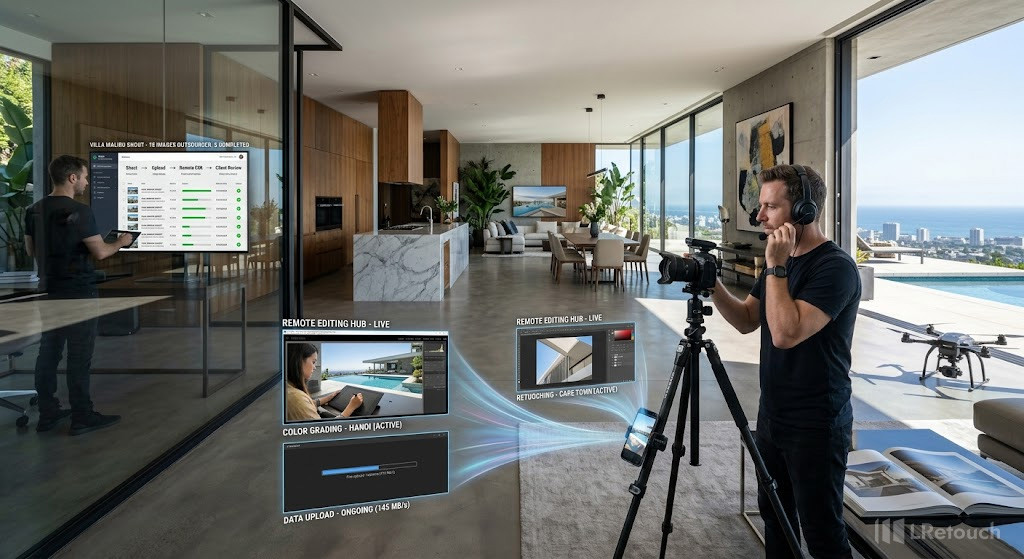 Real estate photographer outsourcing editing for high-volume projects