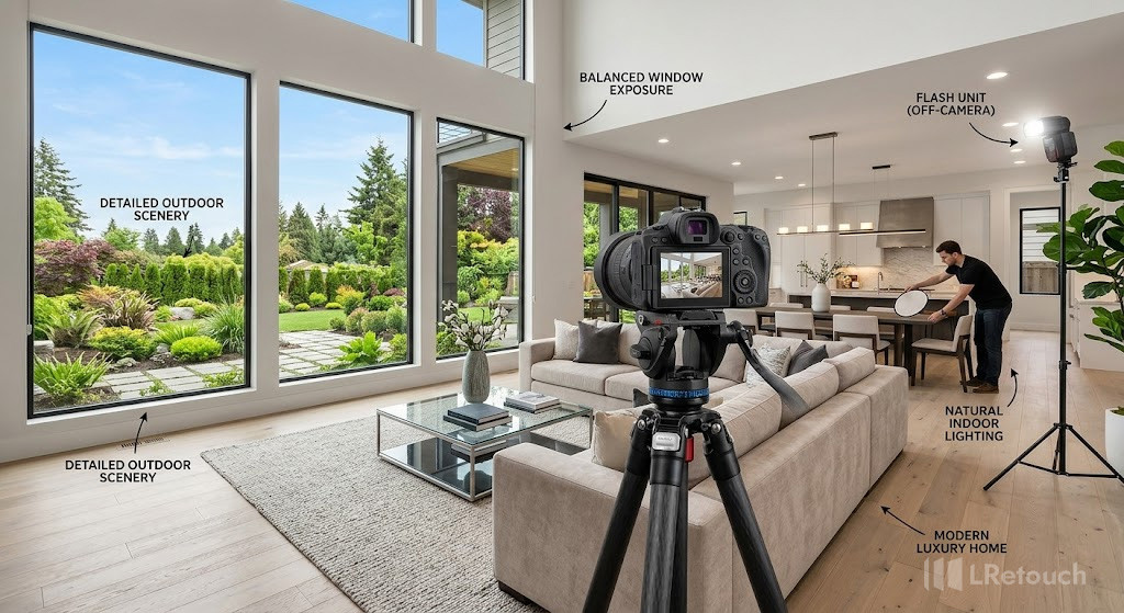 Window exposure balancing in real estate photography