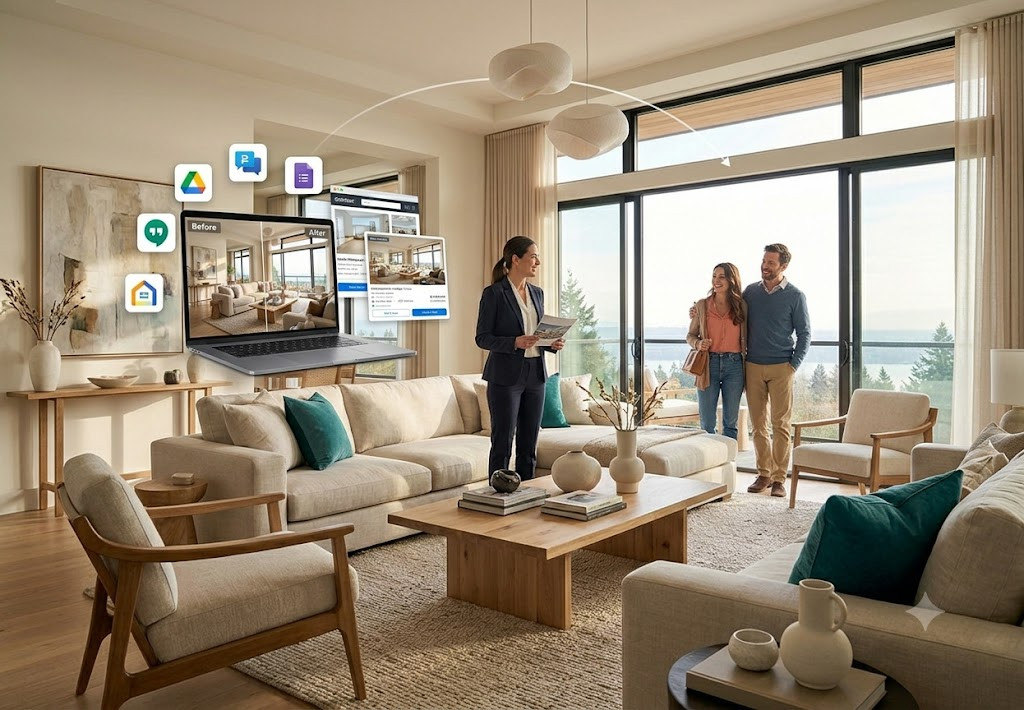Real estate marketing strategy combining virtual staging and real staging to maximize property sales success.
