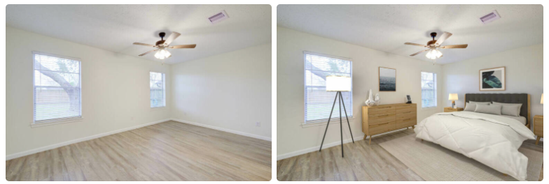 Empty vs Staged Bedroom