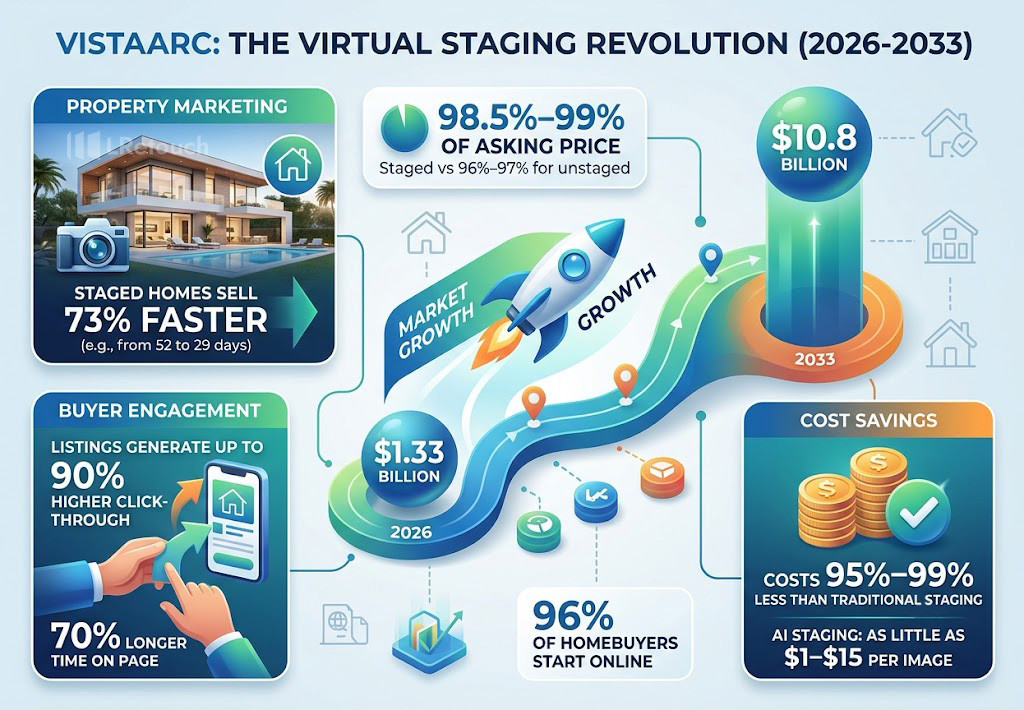Virtual staging market growth infographic