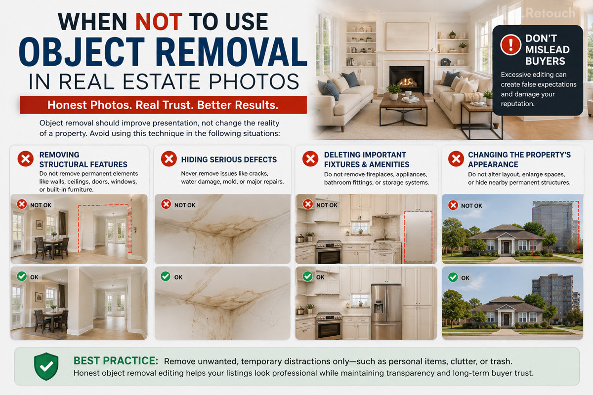 When NOT to use object removal real estate photos?