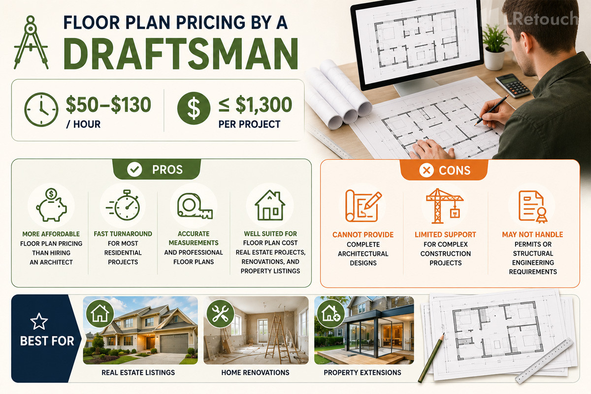 Floor plan pricing by an Draftsman