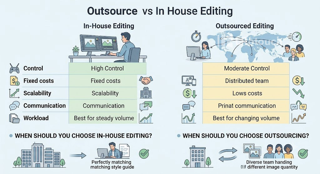 Compare outsource vs in house editing