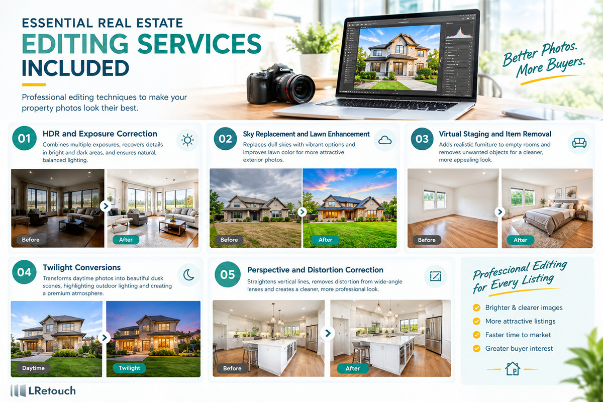 Essential Real Estate Editing Services Included