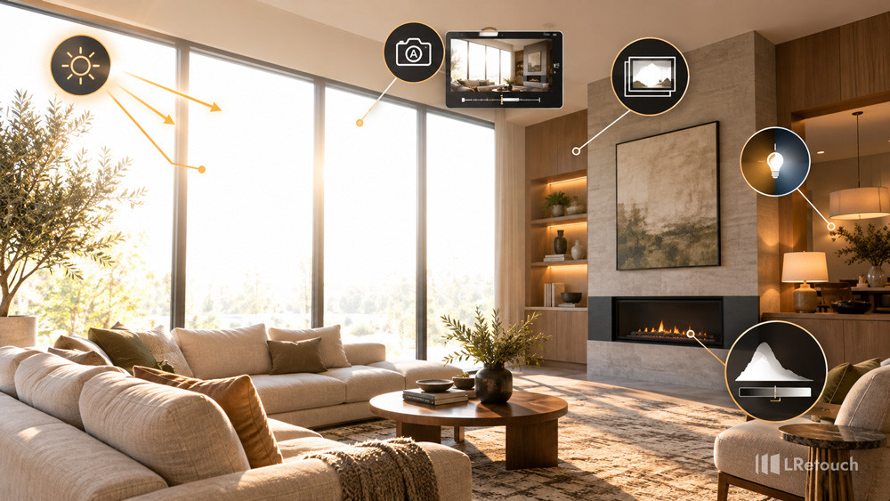 What causes blown out windows in real estate photos?